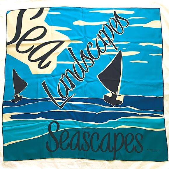 Burberry Accessories - Burberry Prorsum Seascapes Landscapes Scarf Very Good Condition